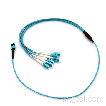 12F MPO-LC Duplex 2.0mm OM4 Aqua Hybrid Cable